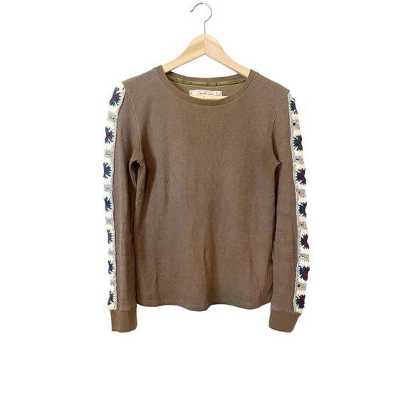 Boundless North Olive Green Crochet Long Sleeve Top‎ Size Medium - Picture 1 of 5